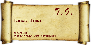Tanos Irma névjegykártya